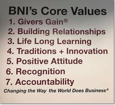BNI Northeast Texas Core Values